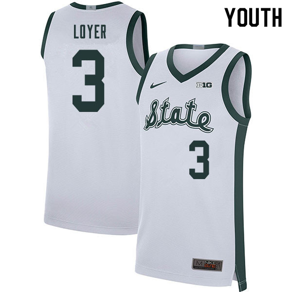 2020 Youth #3 Foster Loyer Michigan State Spartans College Basketball Jerseys Sale-Retro